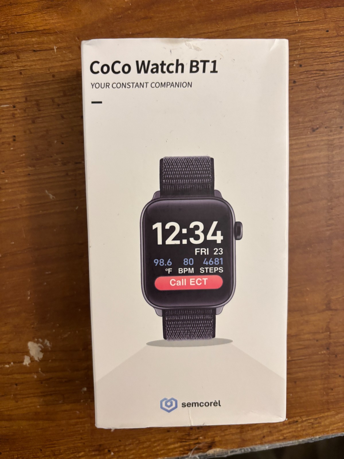 SEMCOREL CoCo Smart Watch BT-1 Reads Heart Rate O2 Body Temp (New Never Used)