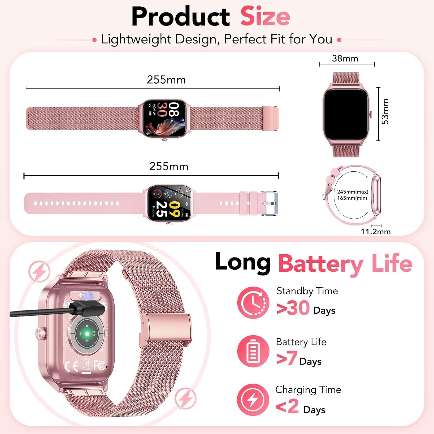 Elegant 1.85″ HD Smart Watch for Women – Fitness Tracker & AI Voice Control