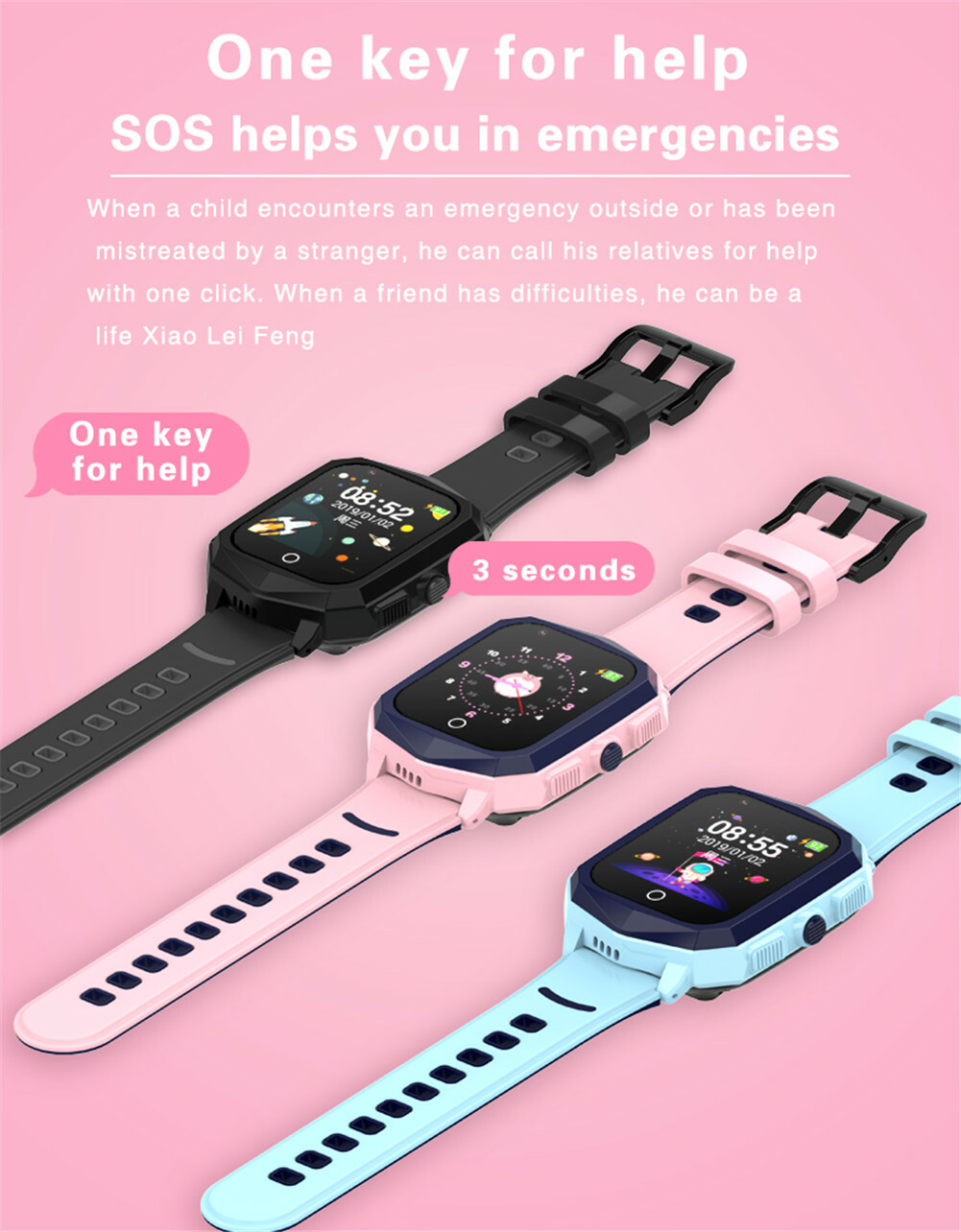 4G Smart Watch for Kids Video Call SOS IP67 Waterproof Child Smartwatch Camera