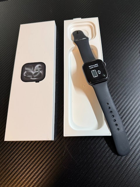 Apple Watch Series 6 44mm Blue Aluminum Case with Black Sport Band