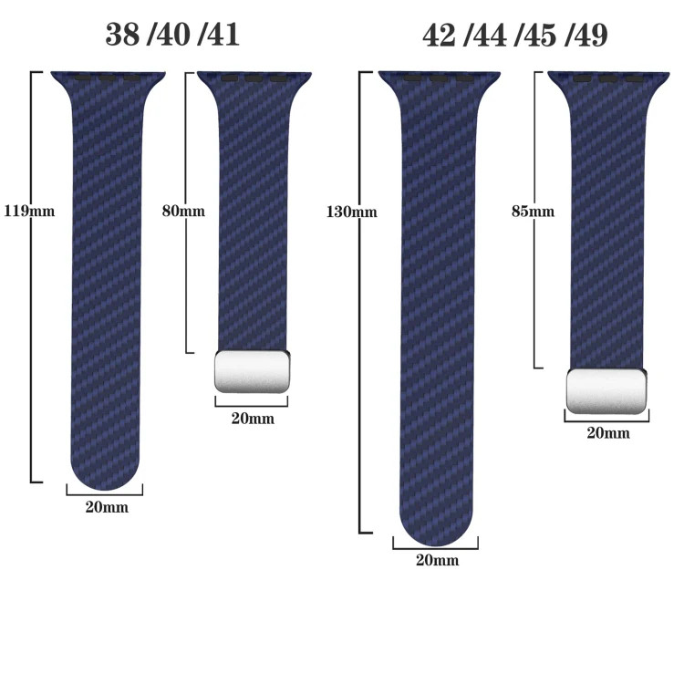 Carbon Fiber Magnetic Silver Buckle Watch Band, For Apple Watch SE 40mm, For App