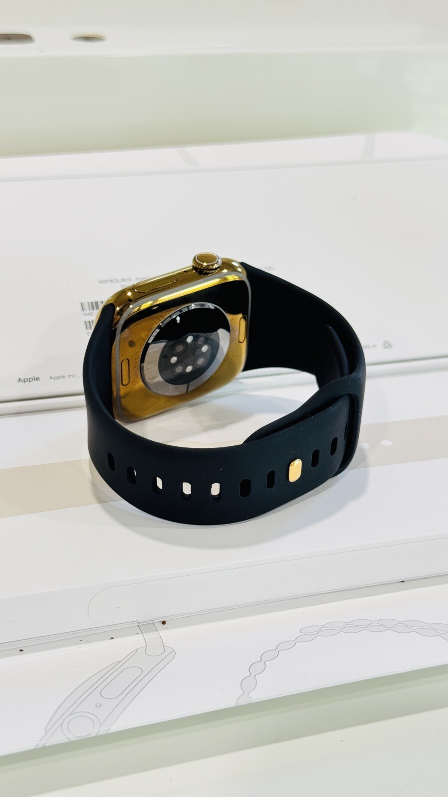 Custom Anodized Bright Gold 46MM Apple Watch SERIES 10 Gold Plated S Band Pin