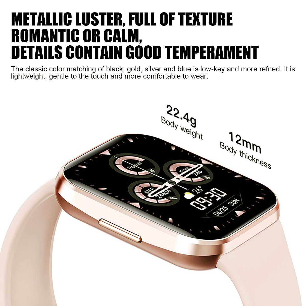 Fitness Tracker with 25 Sports Modes 7-Day Battery Magnetic Charging Smartwatch