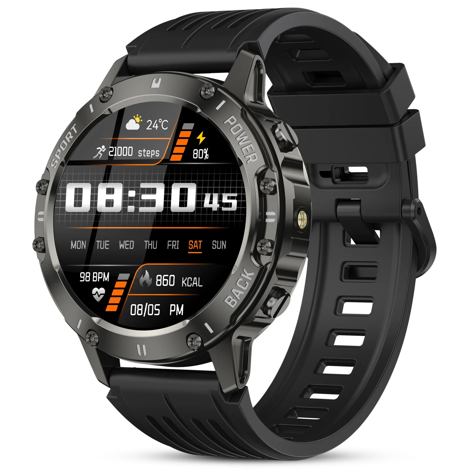 Men’s Luxury Smart Watch, 1.39″ AMOLED, Call & 114 Sports Modes