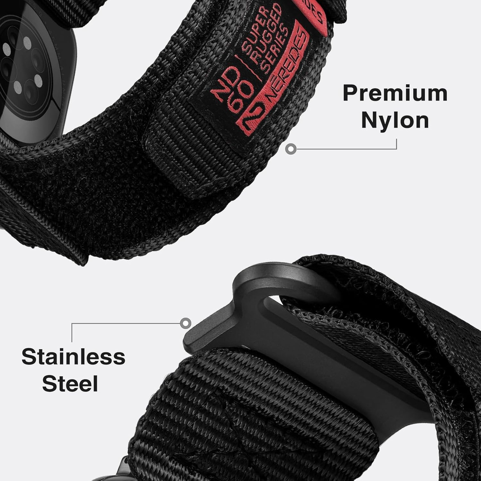 Rugged Nylon Watch Band Compatible with Apple Watch Ultra Series 49mm Series 4 5