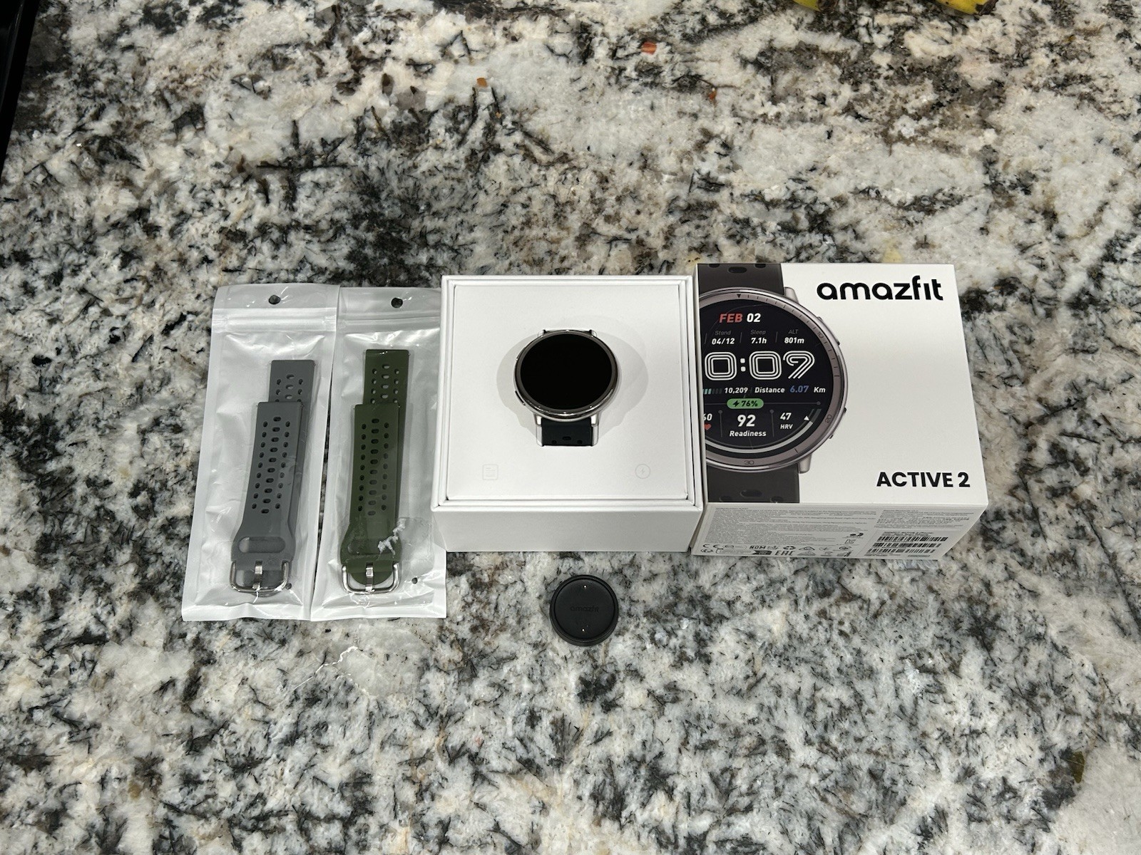 AMAZFIT Active 2 44mm Silver Bezel Silicone Bands Touchscreen Smart Watch