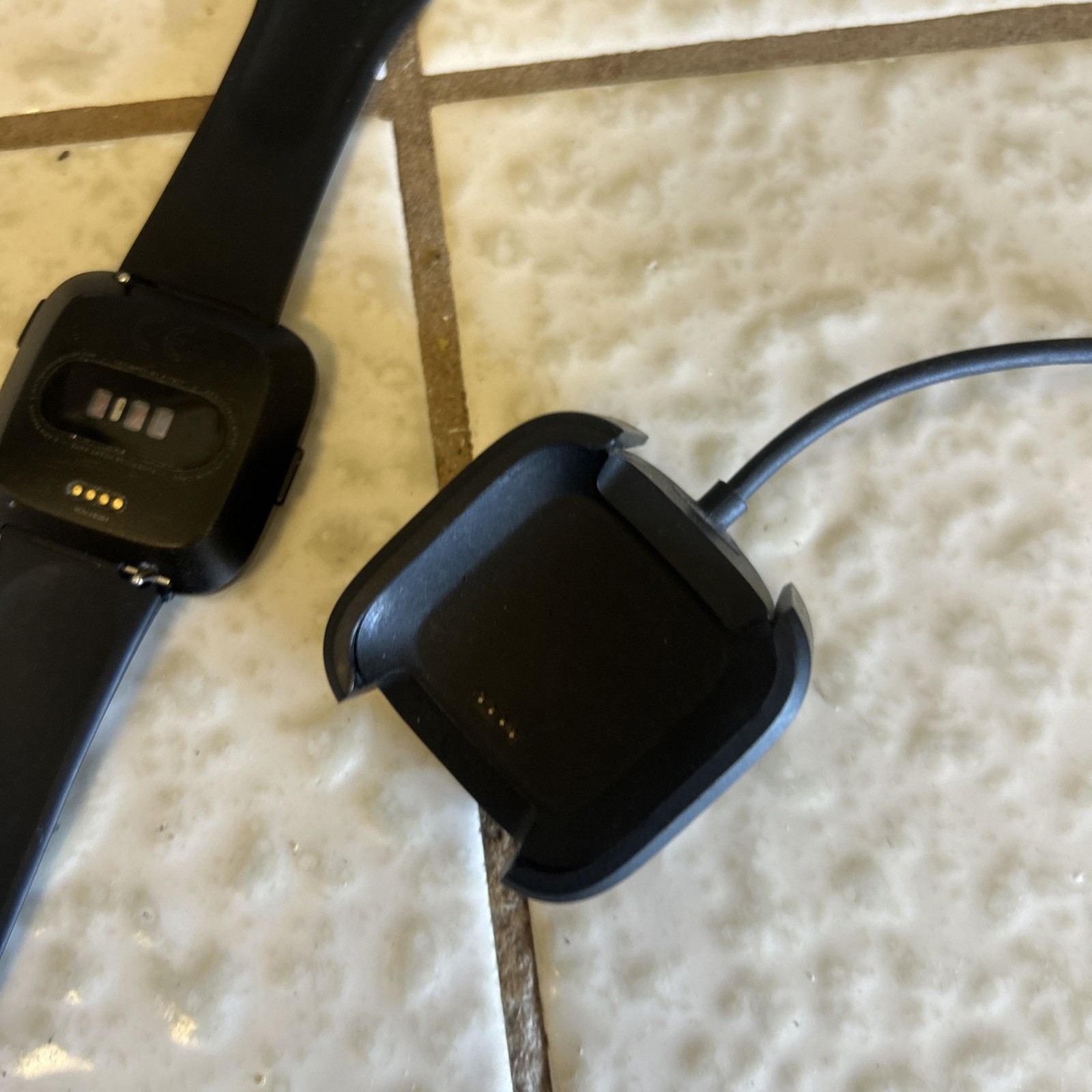 Fitbit Versa 2 Tracker, Black W/ Cord