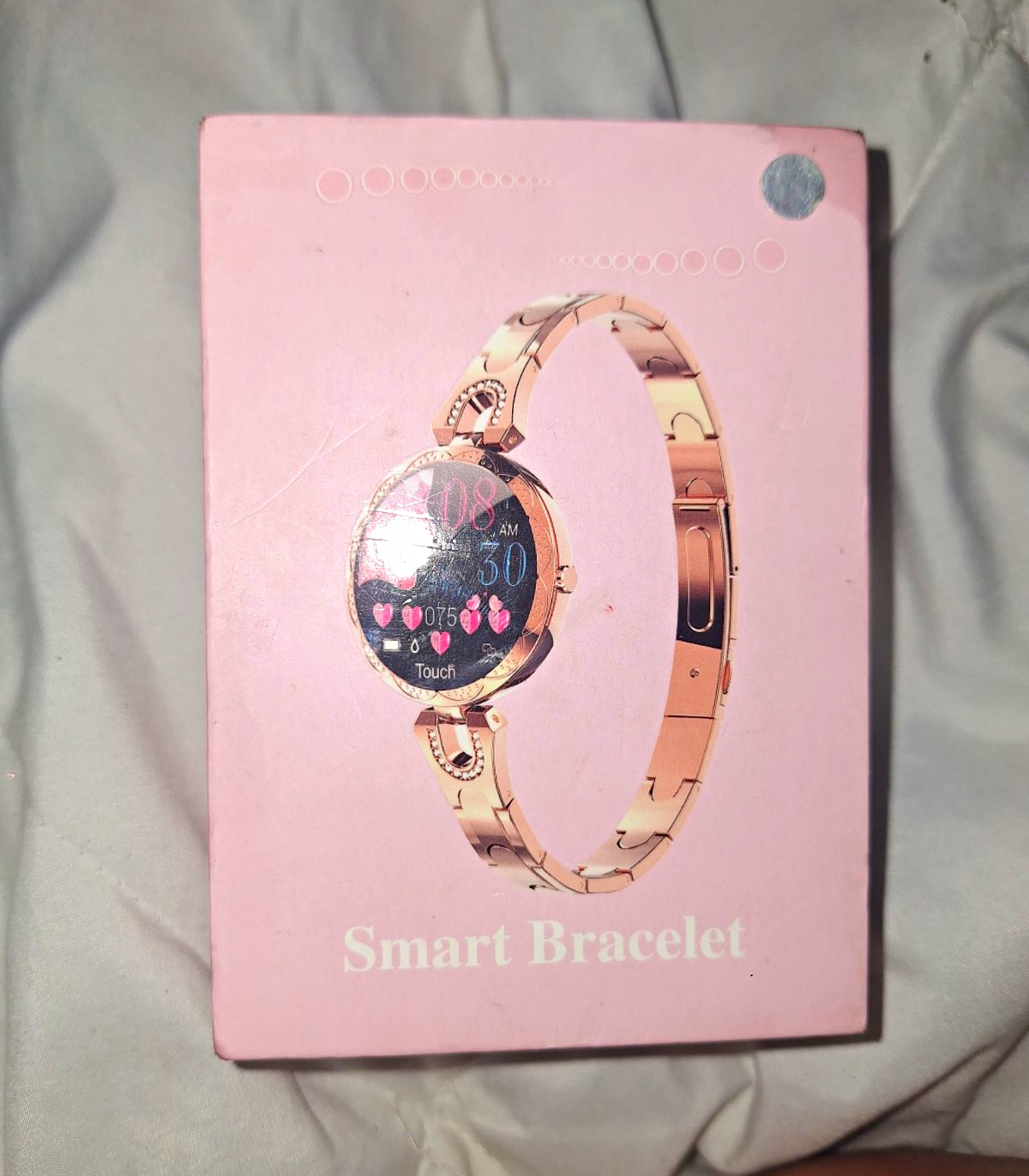 Smart Bracelet 44mm Smartwatch Touch Screen Silver Metal Band Android iOS
