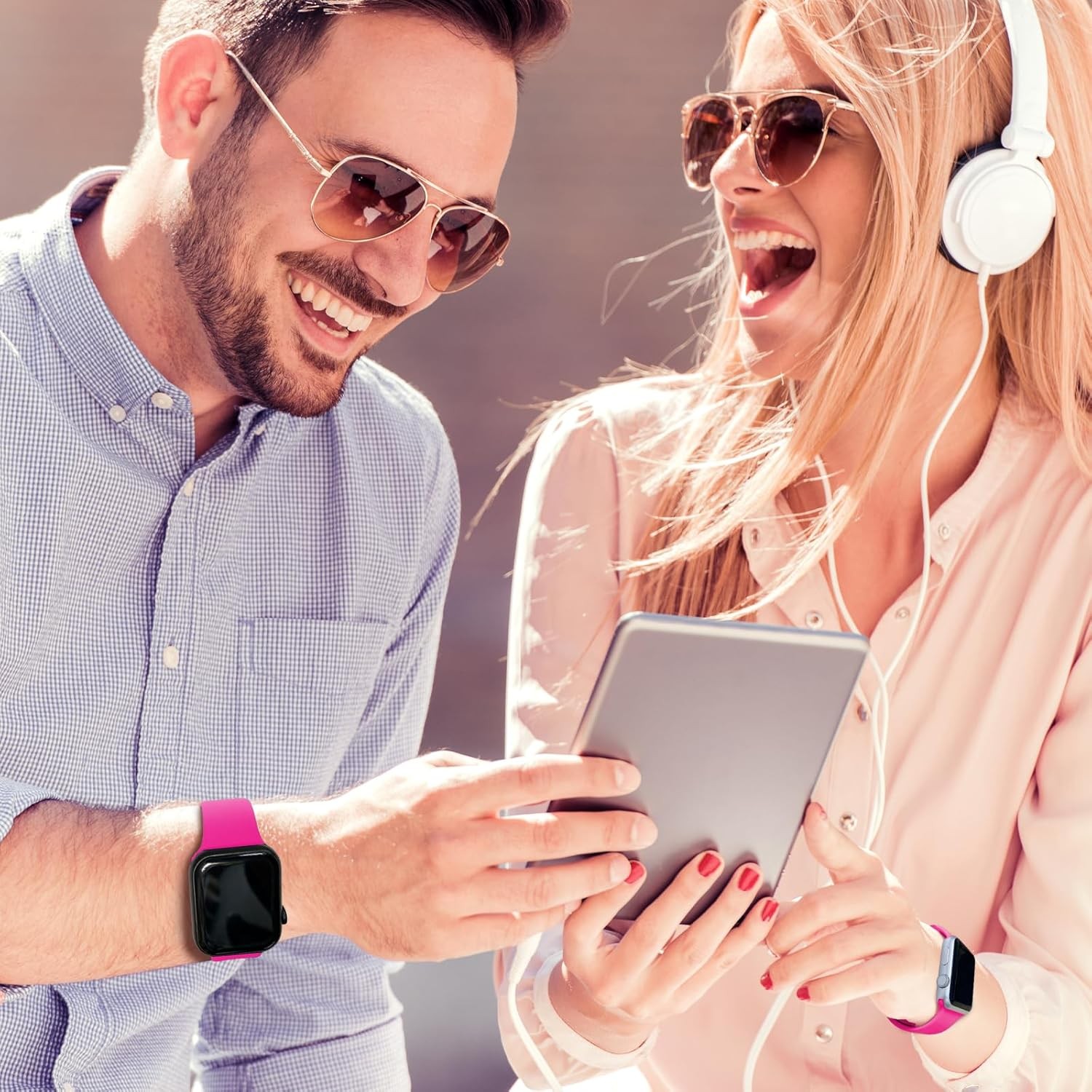 Hot Pink Soft Silicone Band for Apple Watch Series 11 41mm Compatibility