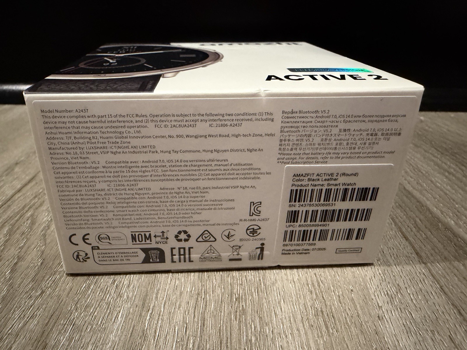 Amazfit Active 2 Premium Version 44mm Fitness Smart Watch Leather Band SEALED