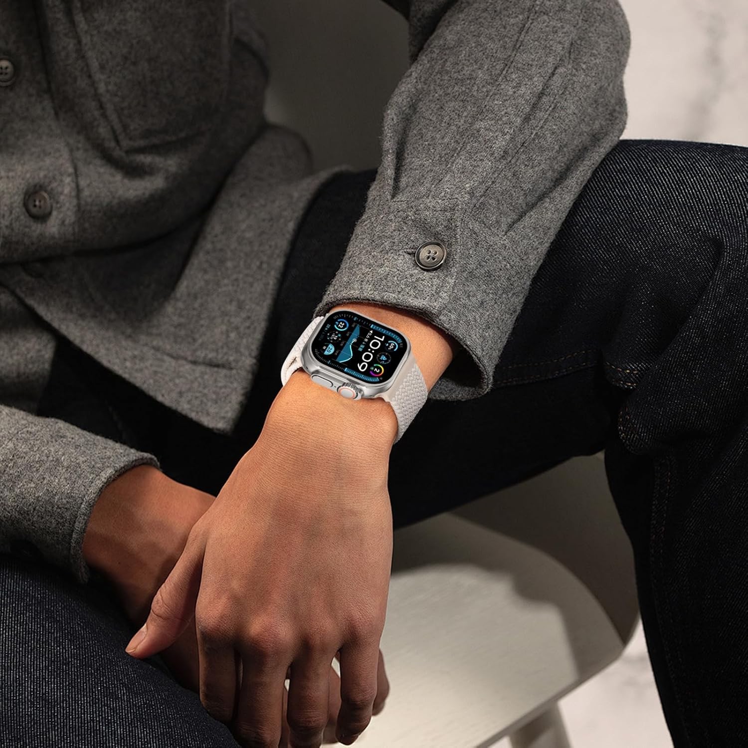 Braided Solo Loop Strap Compatible with Apple Watch Ultra 49mm 44mm