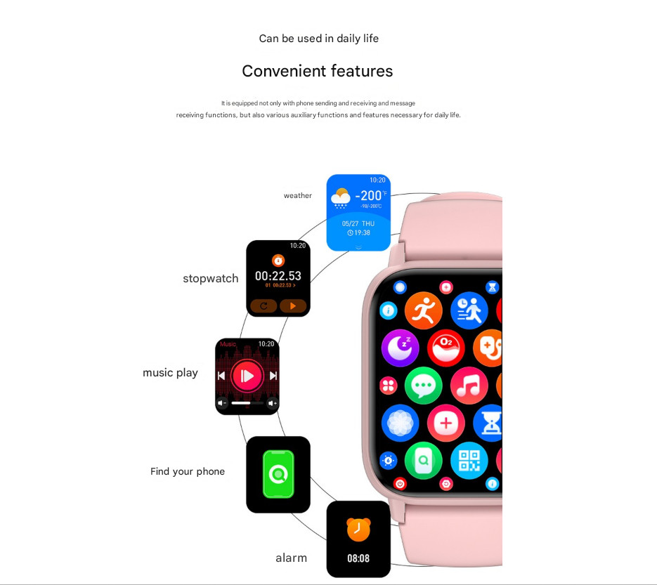 Wapik Bluetooth Smartwatch Z8 Smartband Sports Watch GPS