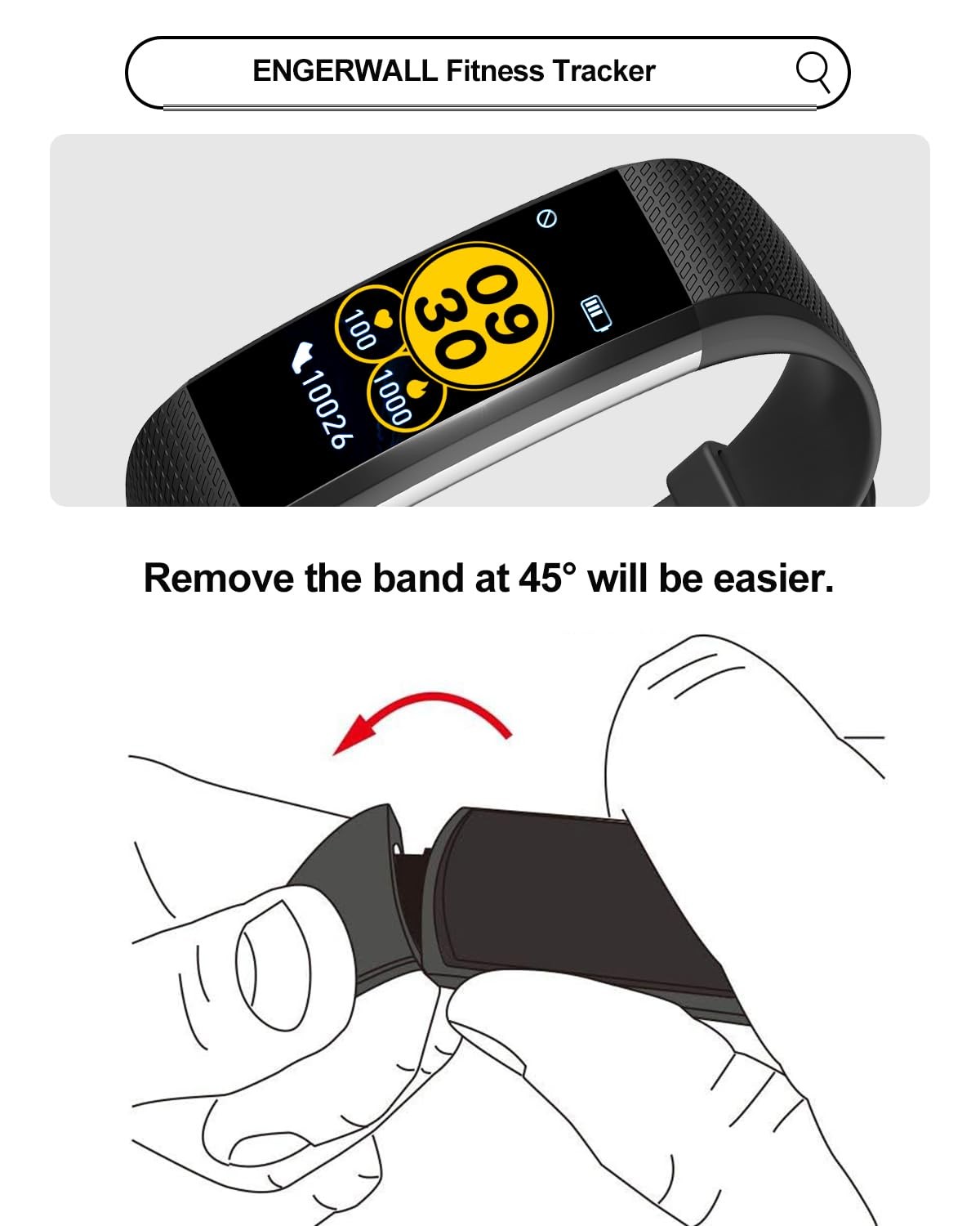 Replacement Bands for Runmefit S5 Fitness Tracker – Blue & Black Options