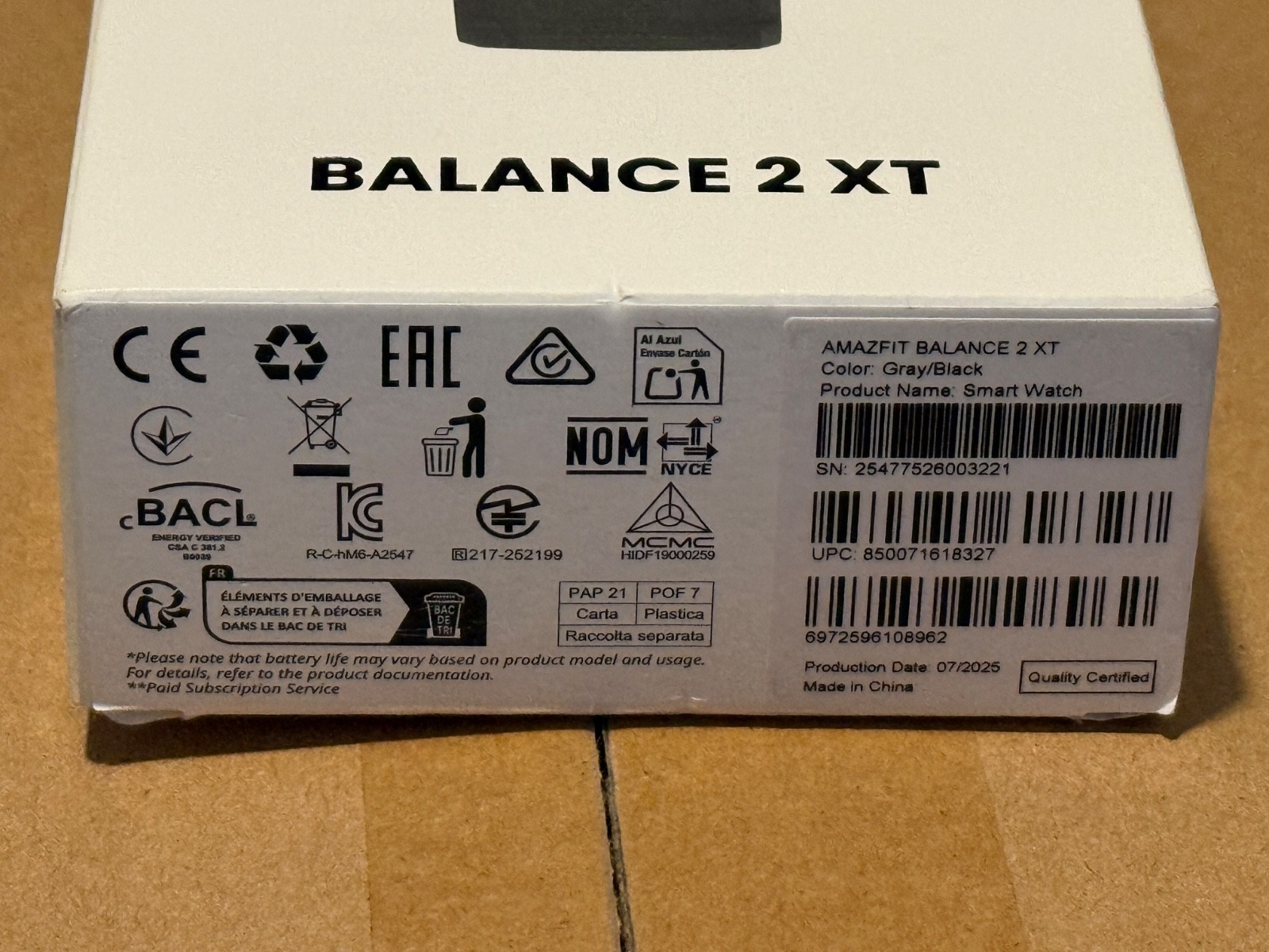 Amazfit Balance 2 XT 47mm Smartwatch GPS AMOLED Gray/Black New in Box