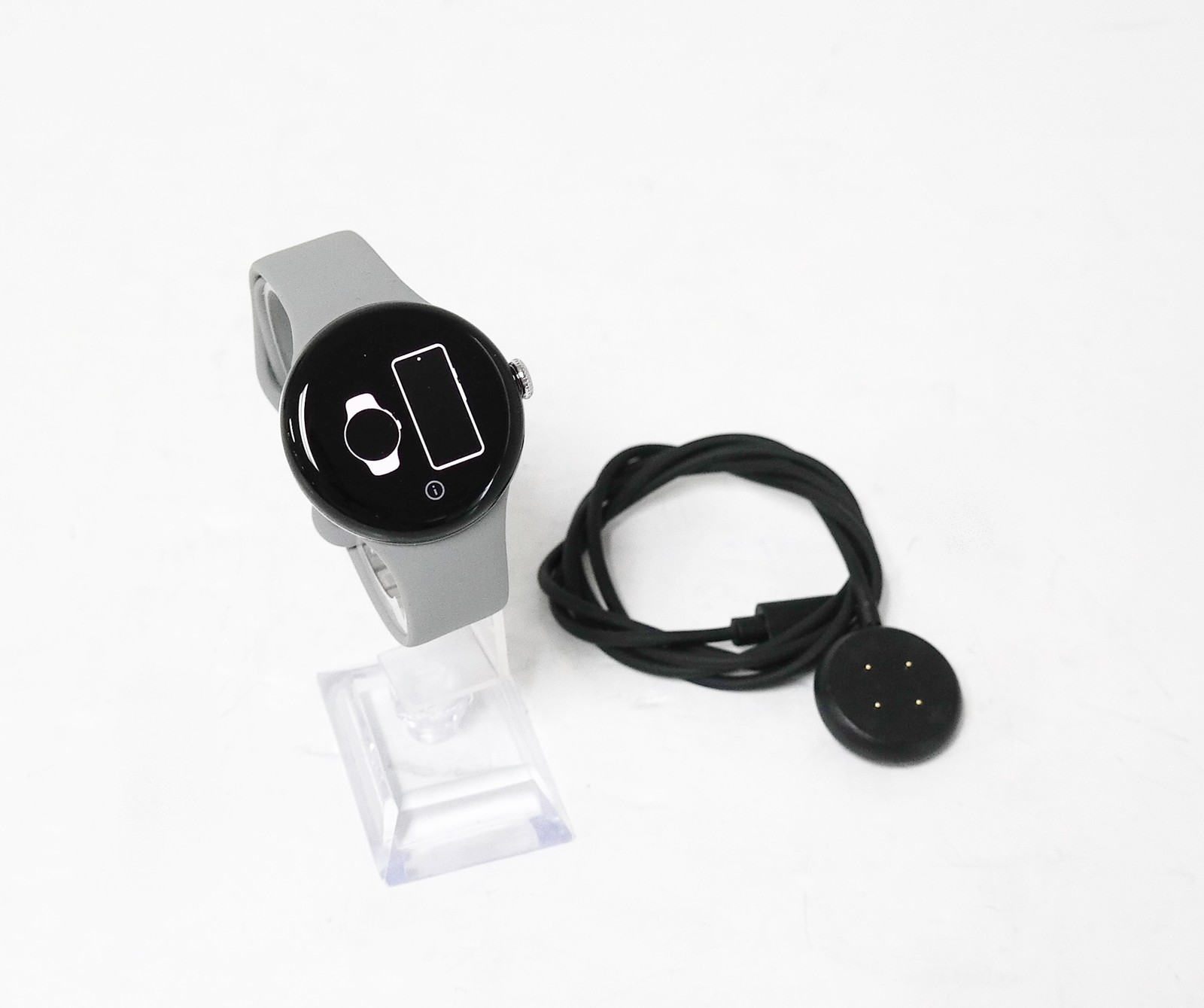 Google Pixel Watch 2 Wi-Fi 41mm Silver Aluminum / Gray Band GA05032-US L Size