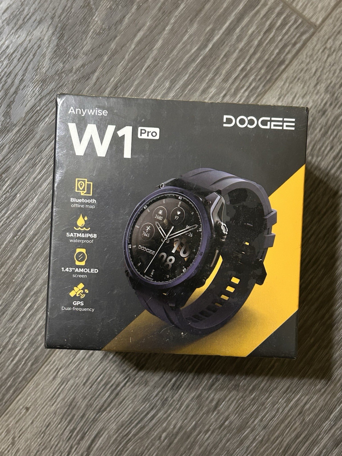 DOOGEE Anywise W1 Pro Smartwatch 47.5mm AMOLED GPS HR BT iOS/Android