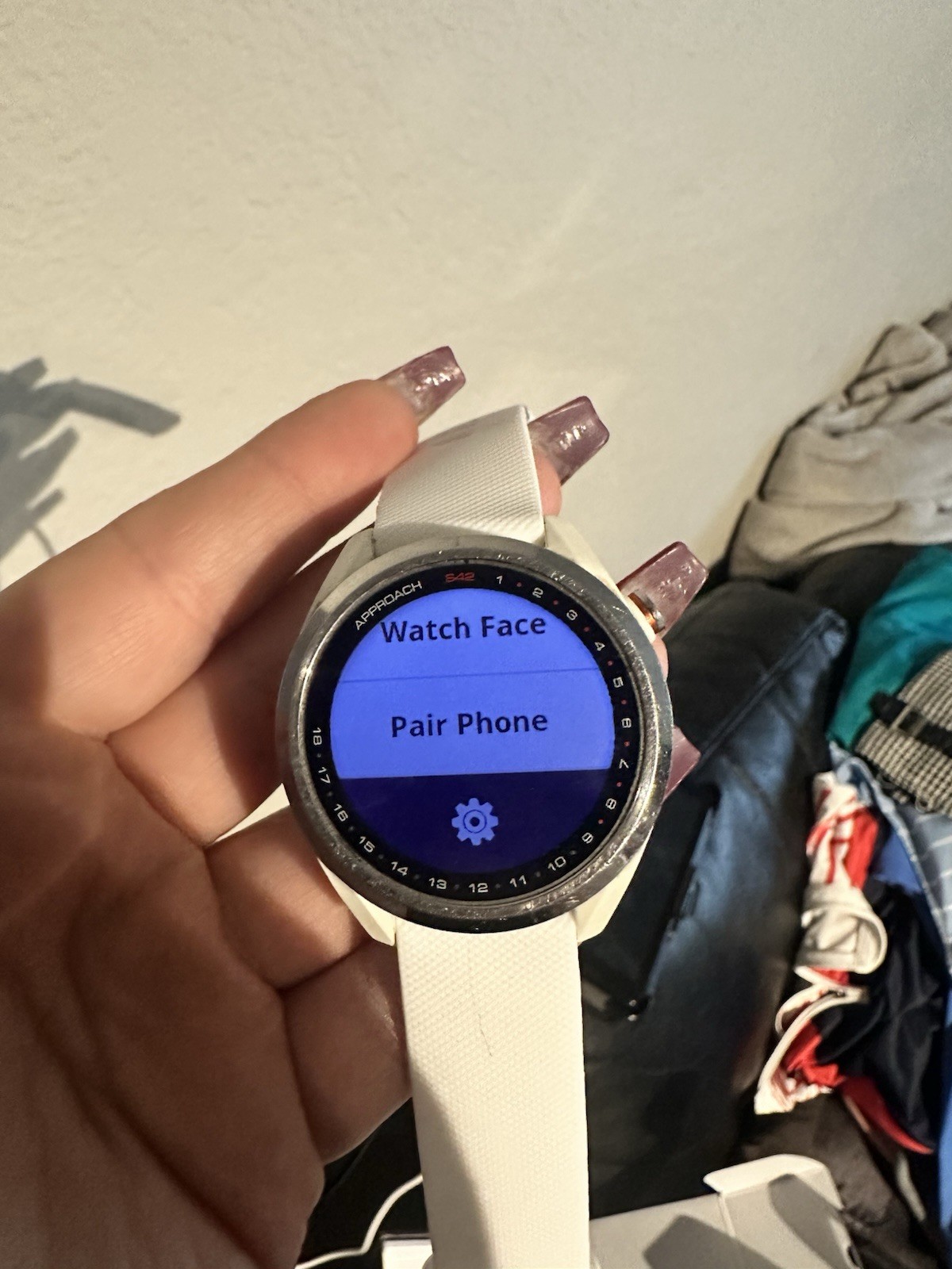 Garmin Approach S42 GPS Golf Smartwatch 42mm White Silicone Band Bluetooth