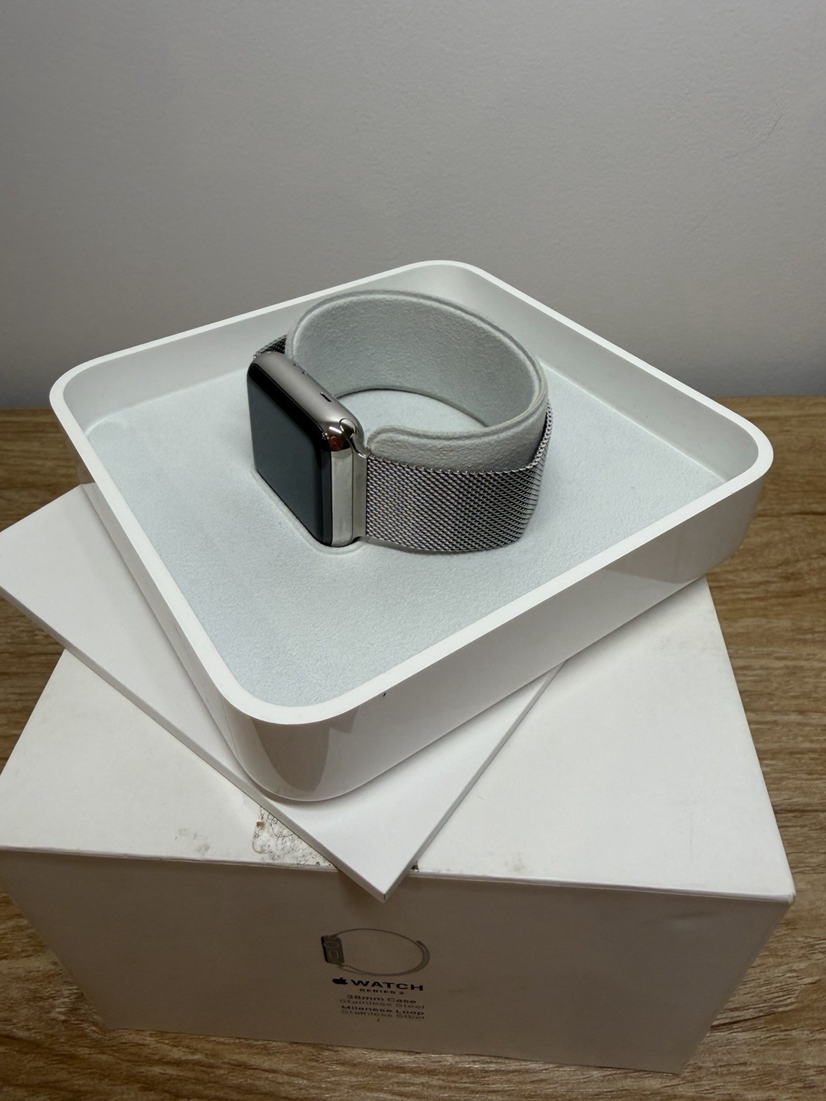 Apple Watch Series 2 38mm Stainless Steel Case Silver Milanese Loop MNP62LL/A