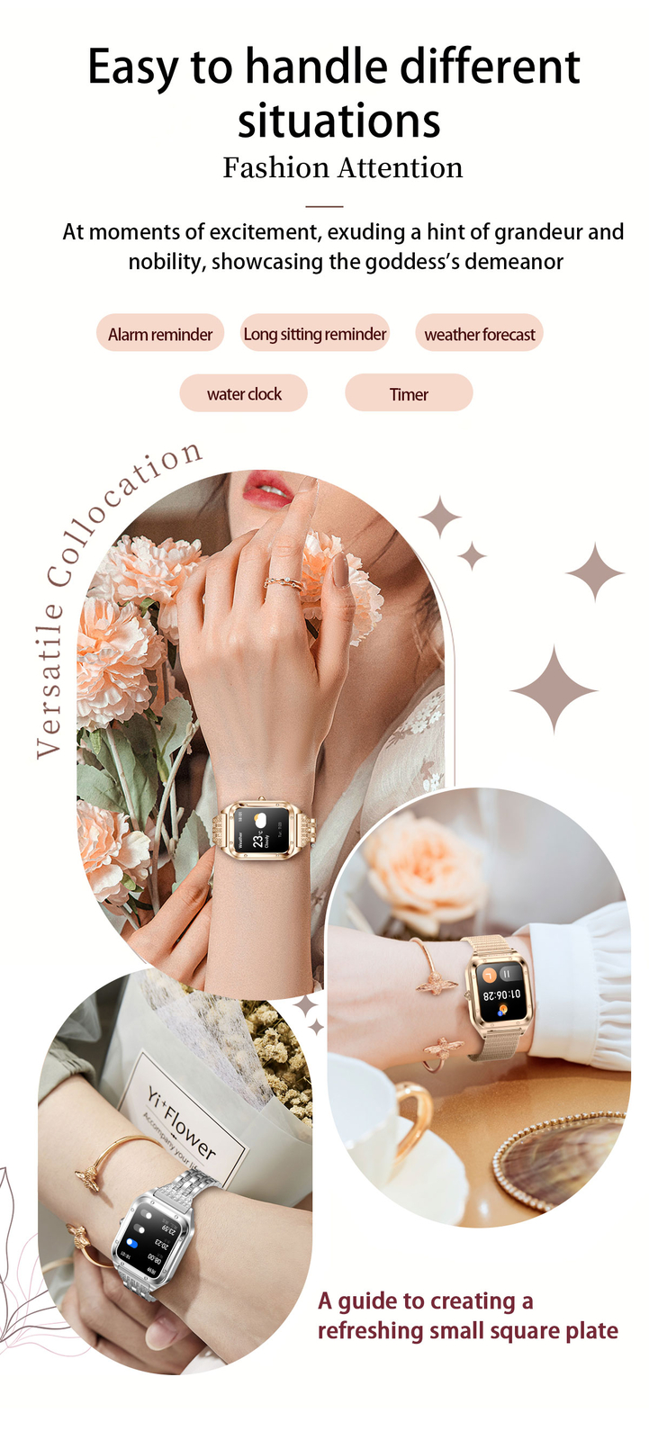 Touch Screen Bluetooth Call Smart Watch Women Girls for IOS Android Cellphones