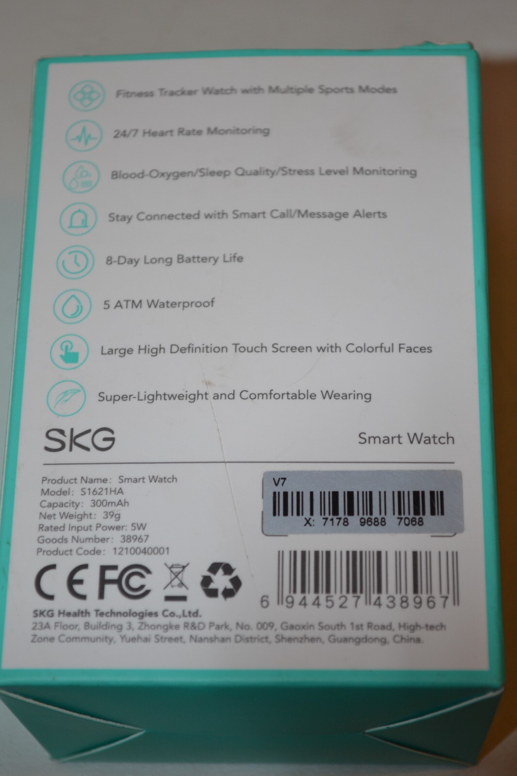 Smart Watch SKG V7 Smart Watch with 24/7 Heart Rate Monitor5ATM Waterproof