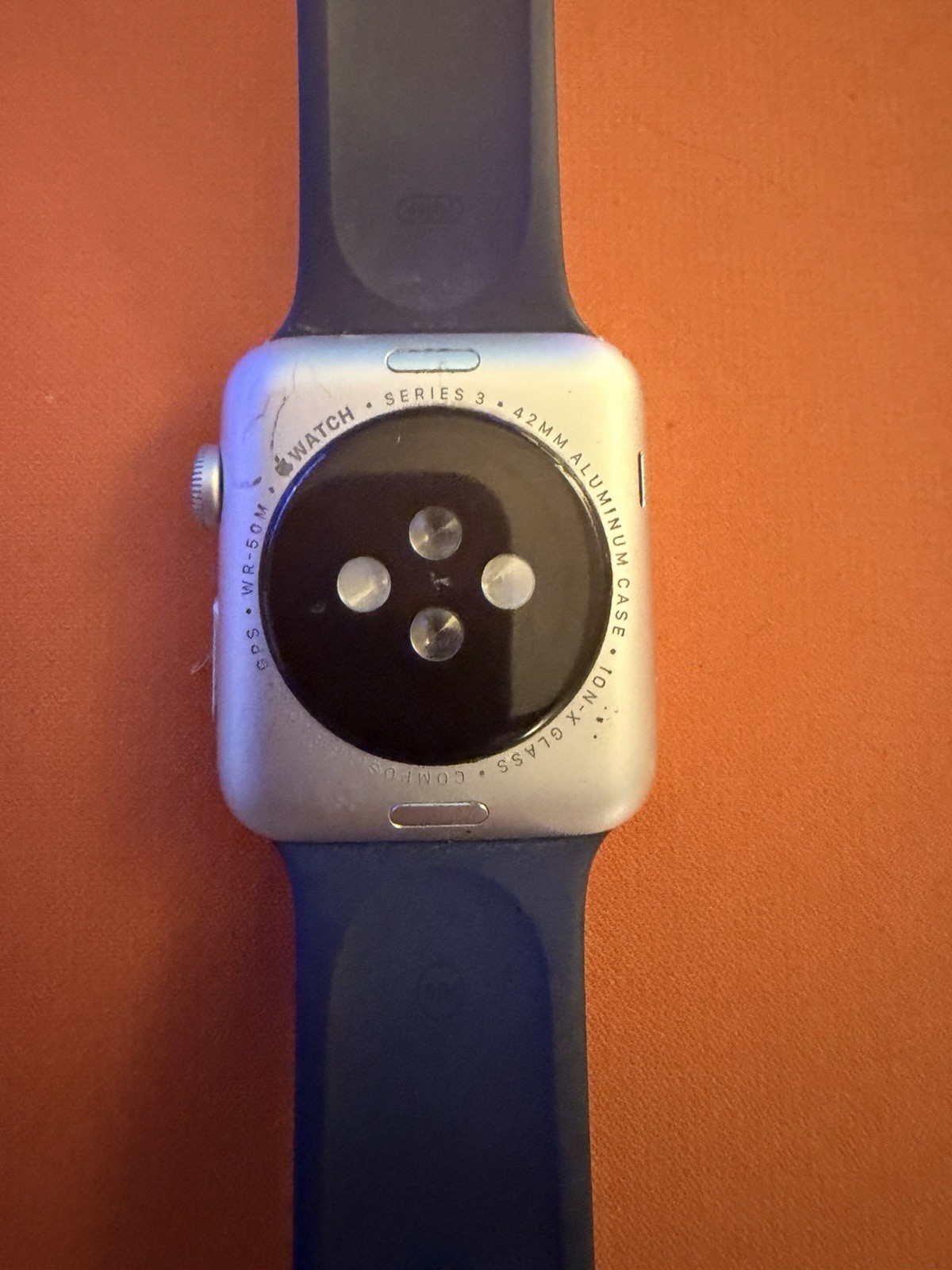 Apple Watch Series 3 42mm Silver Aluminum Case with Blue Sport Band GPS