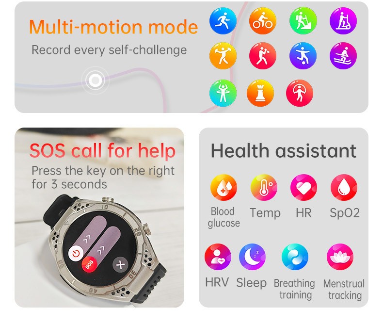 2026 Military Smart Watch For Men Bluetooth Call Rugged Tactical Fitness Tracker