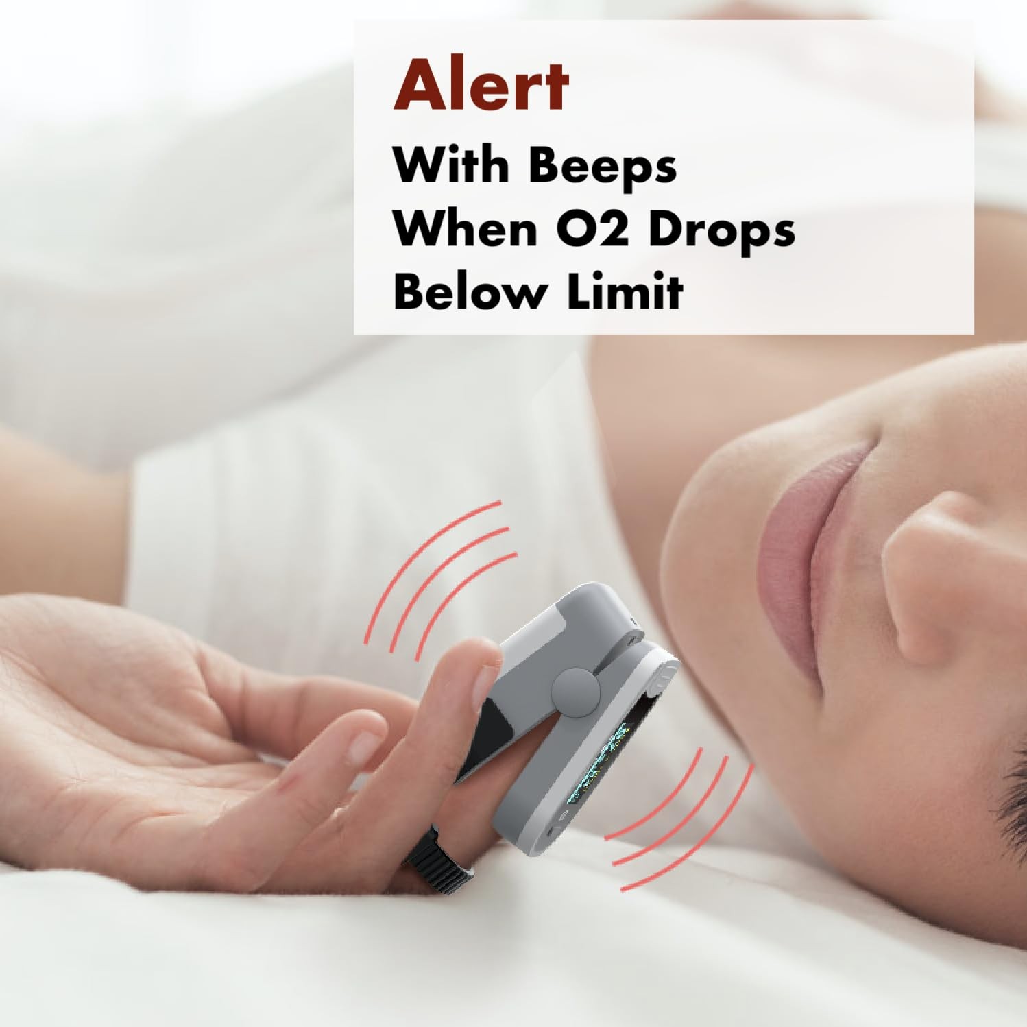 Sleep Oxygen Monitor Built-in Recording Continuous Blood Oxygen Pulse Rate Raw