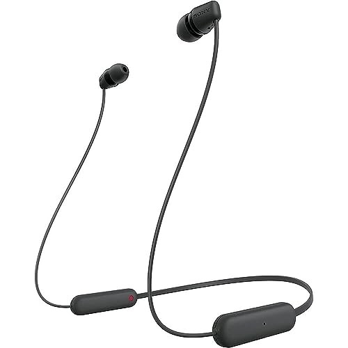 WI-C100 Wireless in-Ear Bluetooth Headphones with Built-in Microphone, Black