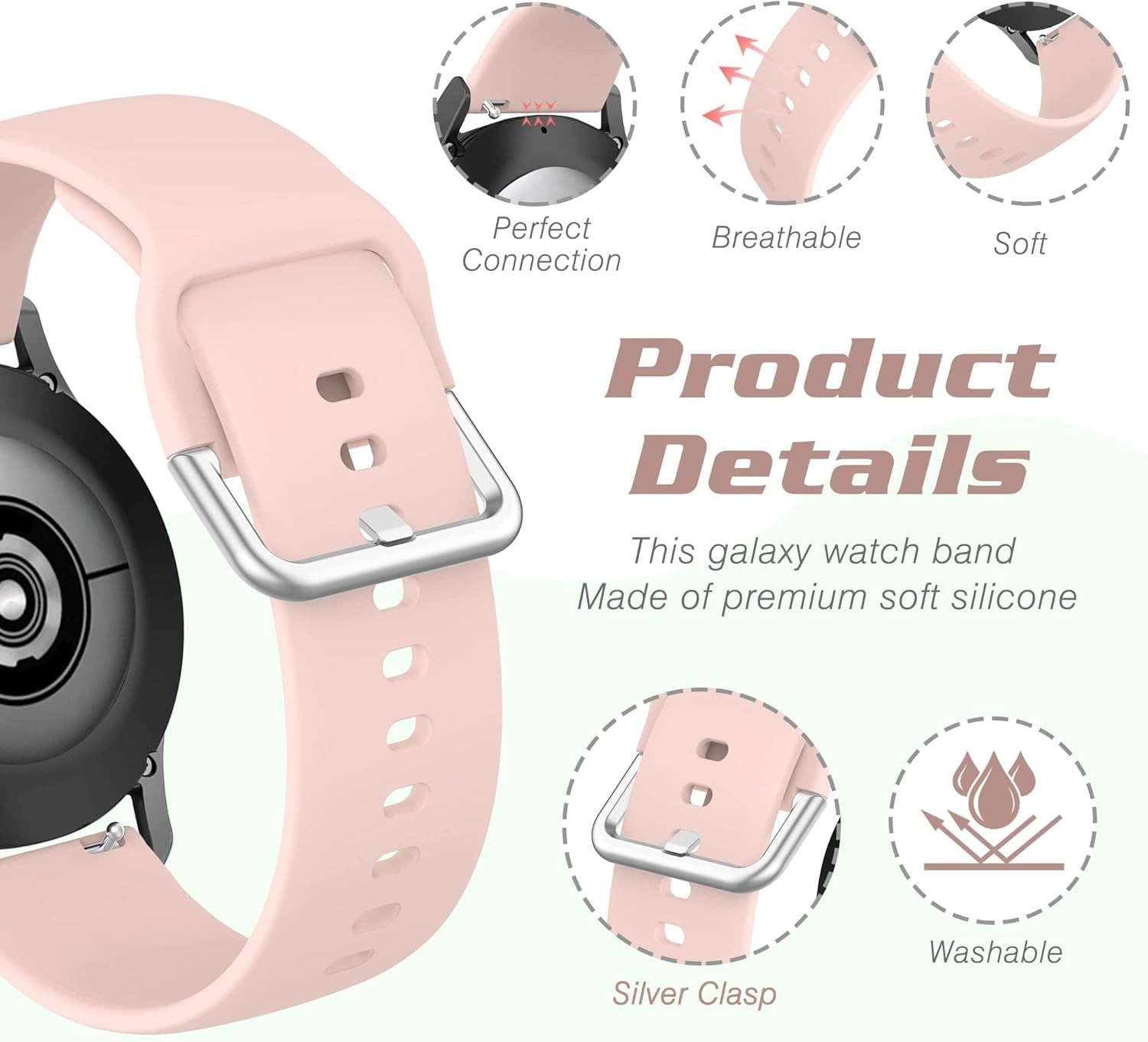 10 Pack Soft Silicone Strap Compatible with Samsung Galaxy Active 2 40mm 44mm