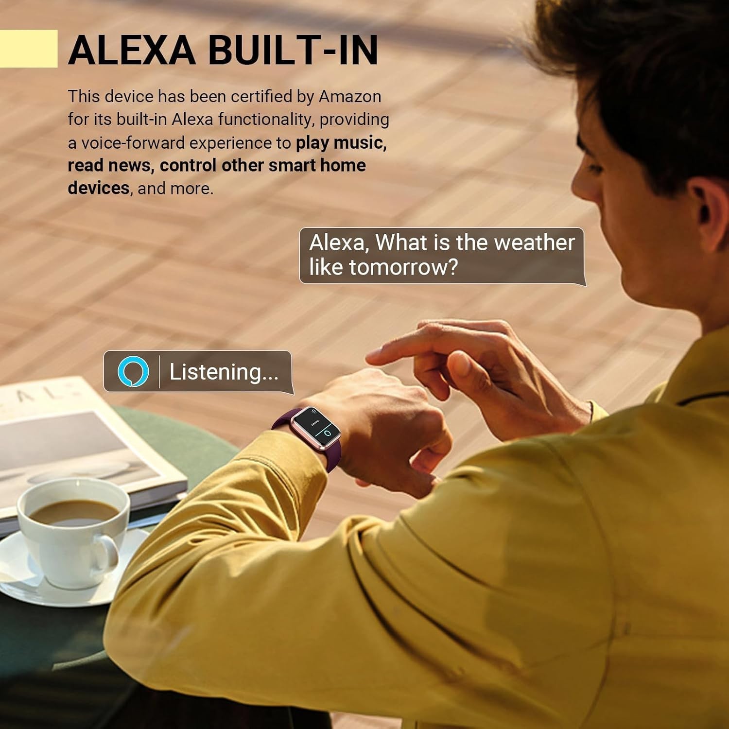 Elegant 1.8” Smartwatch for Women with Alexa – Fitness & Health Tracker