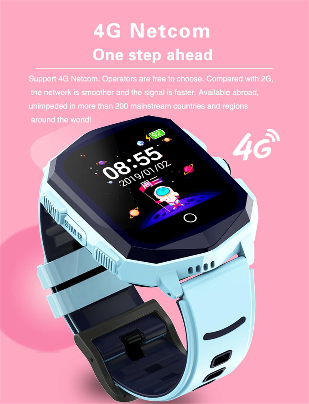4G Smart Watch for Kids Video Call SOS IP67 Waterproof Child Smartwatch Camera