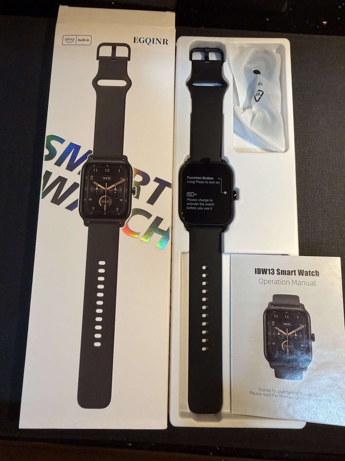 EGQINR IDW13 Smart Watch 1.8” Color Screen Bluetooth Fitness Tracker New