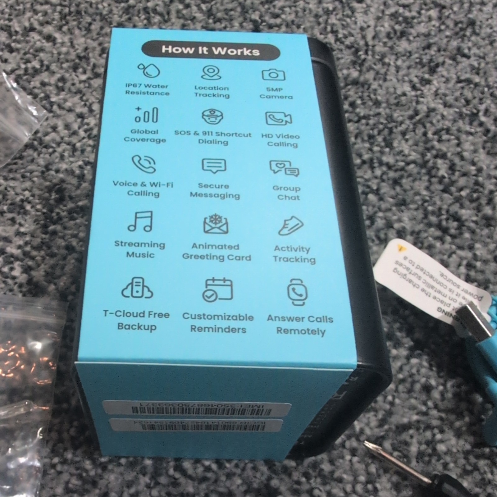 TickTalk 5 Kids Smart Watch GPS Tracker Voice Calls Text Music Wi-Fi blue
