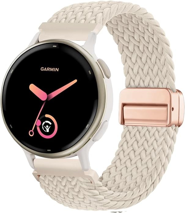 2 Pack Nylon Watch Band Compatible with Garmin Vivoactive 6/5/3 and Venu Sq/Fore