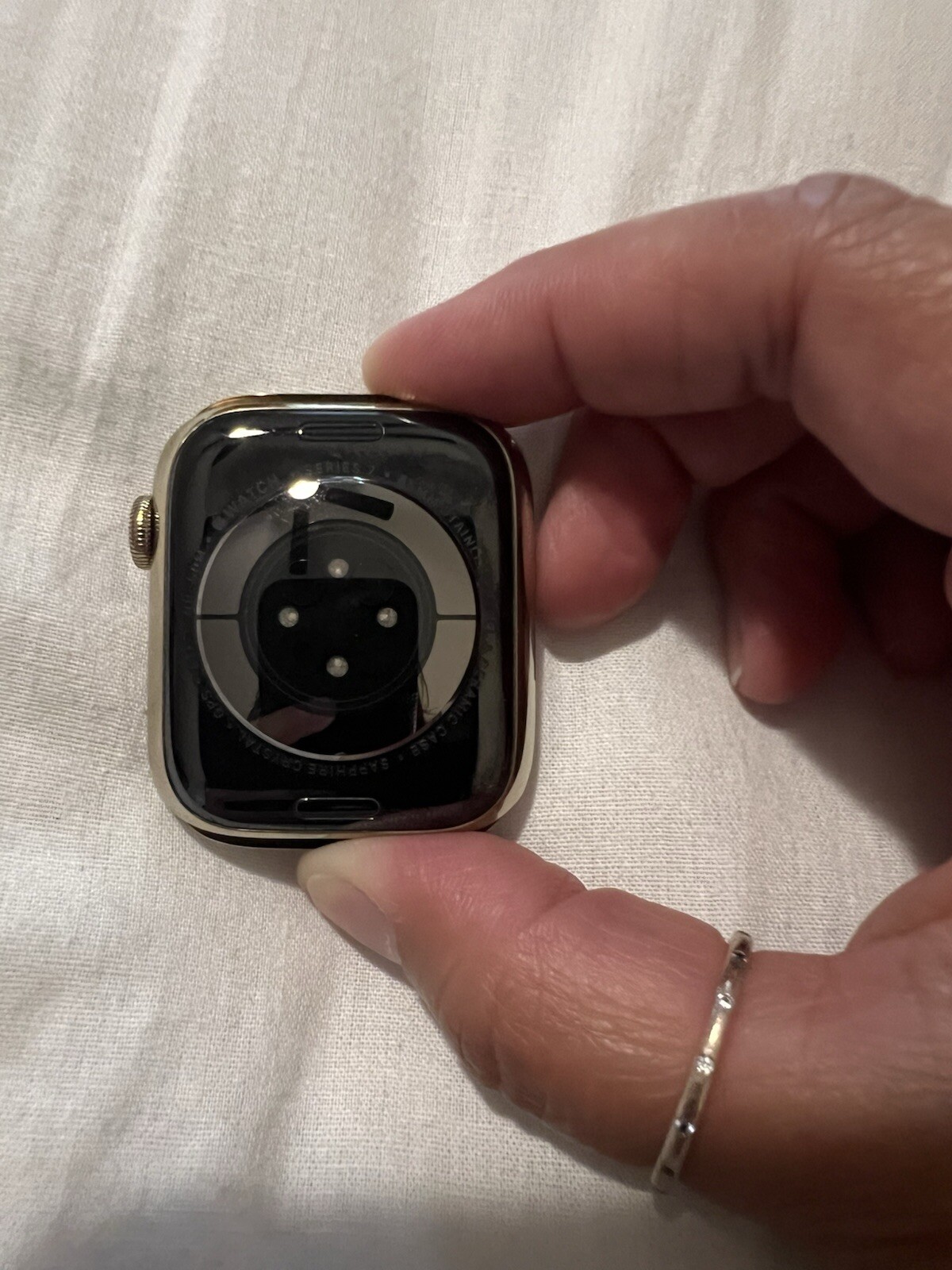 Apple Watch Series 7 45mm Gold Stainless Steel Case with Abyss Blue Sport Band