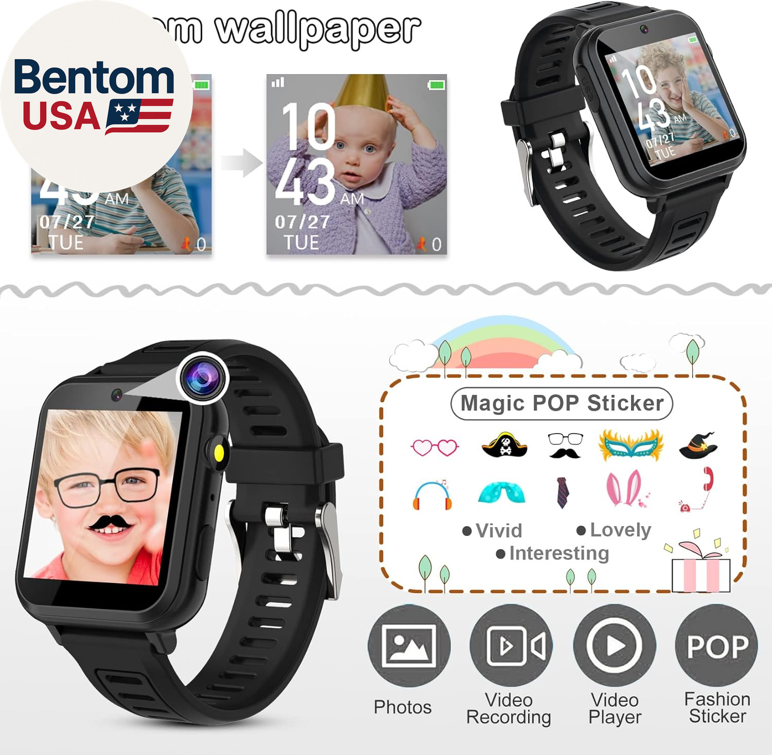 Smart Watch for Kids, Smart Watch Toys with 39 Games Camera Video Recorder Music