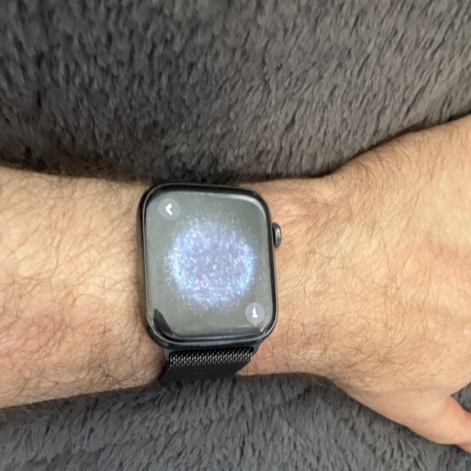 Apple Watch Series 7 45mm Stainless Steel Case with Black Stainless Steel Band