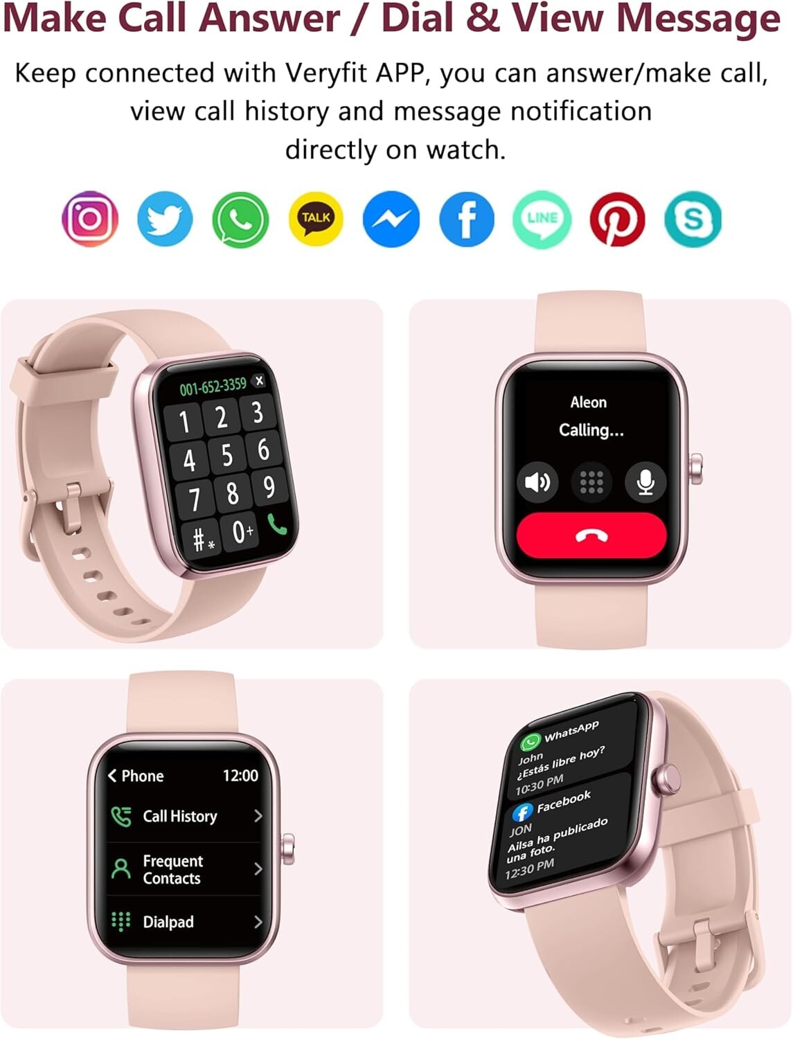 Smart Watch 1.83” for Women & Men IP68 Waterproof for Android & iOS