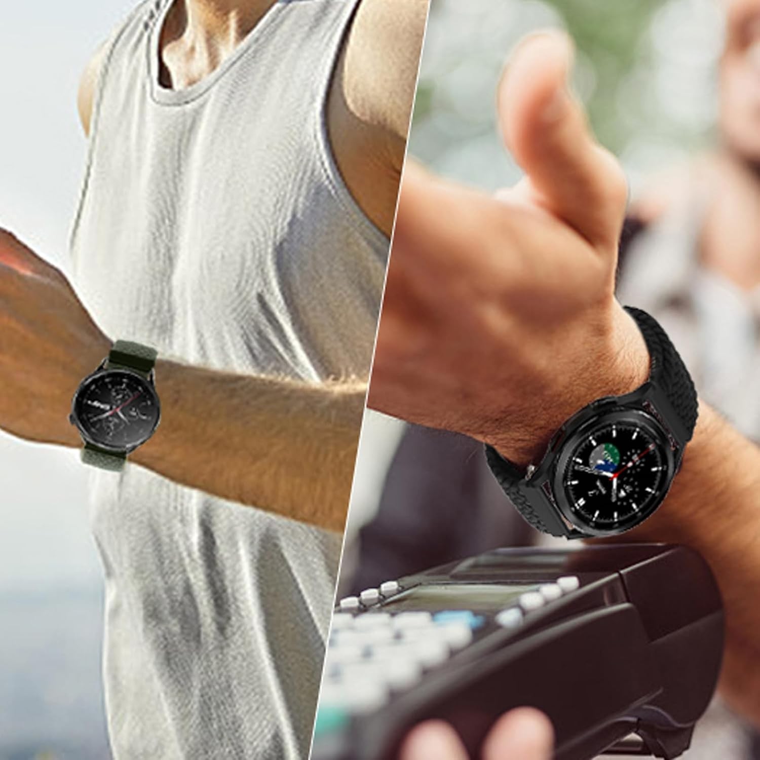 Braided Sport Strap Compatible with Samsung Galaxy Watch 20mm 22mm