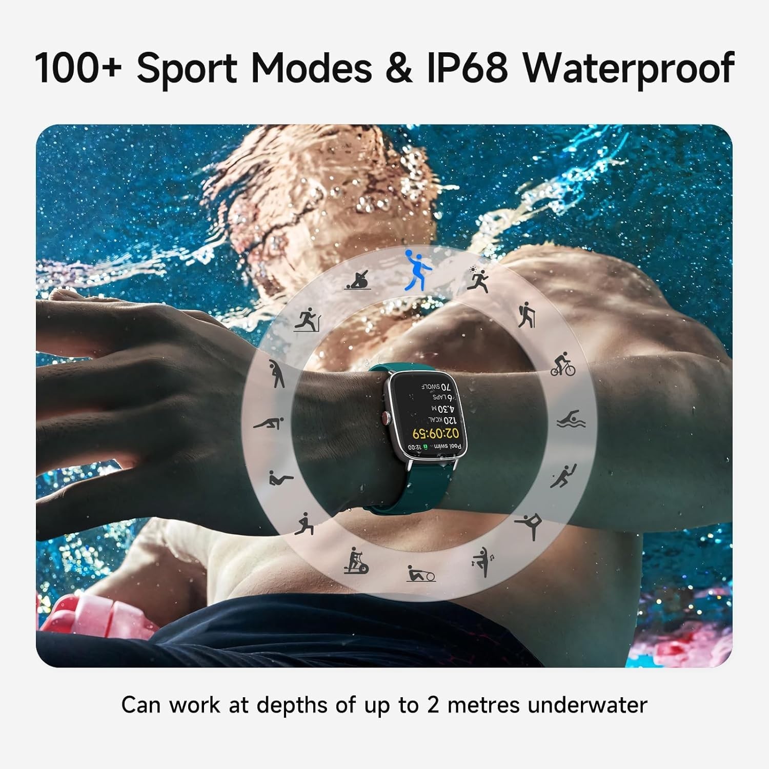 Multi-Functional 1.85″ Smartwatch – Make Calls, Track Fitness, Waterproof