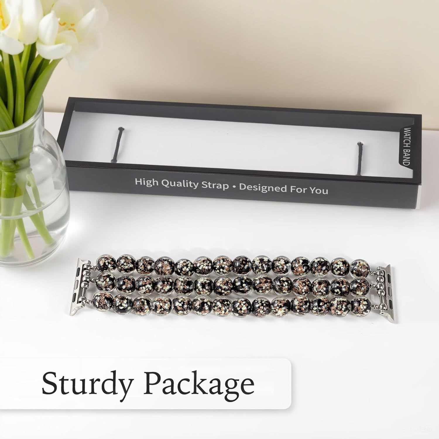 Beaded Bracelet Strap Compatible with Apple Watch 38mm/40mm/41mm Women
