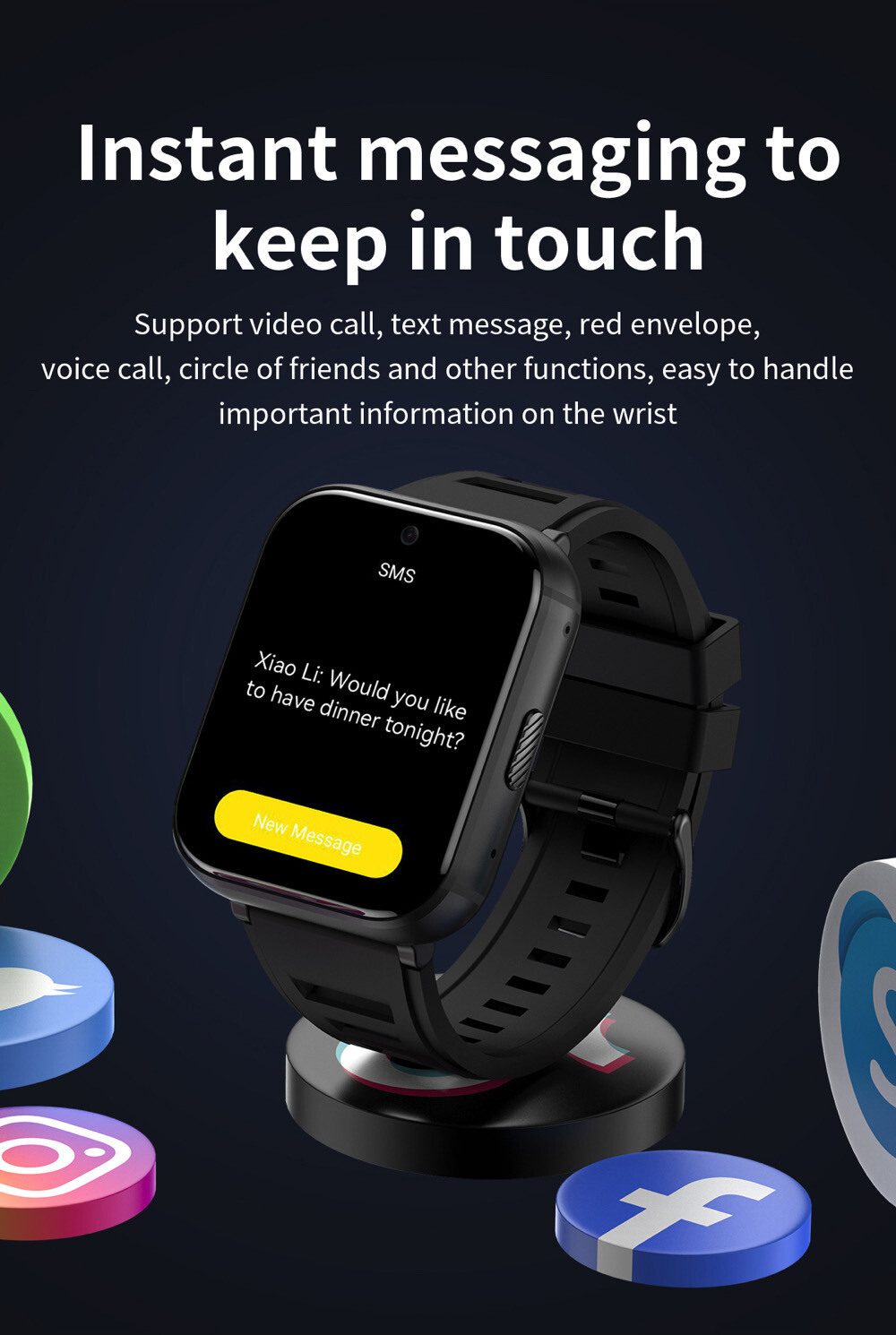 4G Android Smart Watch 16G/64G Bluetooth GPS WiFi Video Camera for Men Women