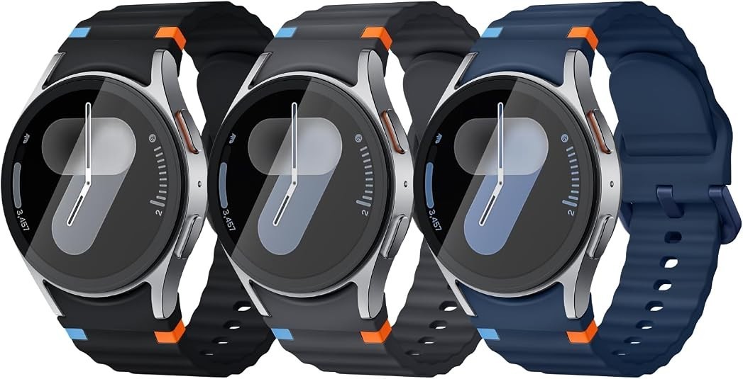 3 Pack Soft Silicone Strap Compatible with Samsung Galaxy Watch 7 Ultra