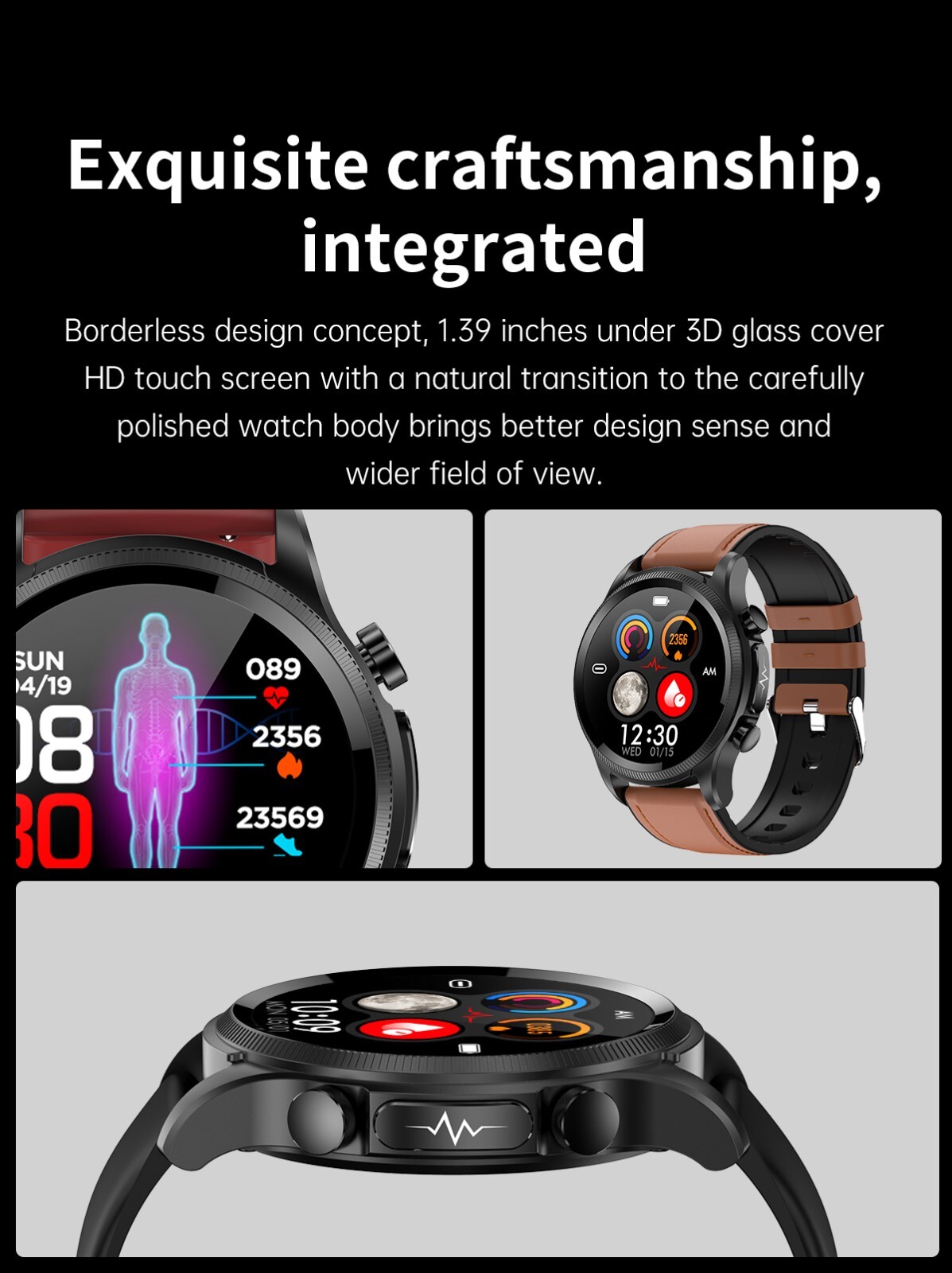 Medicoswatch E400 ECG Body Temperature Measuring Smartwatch