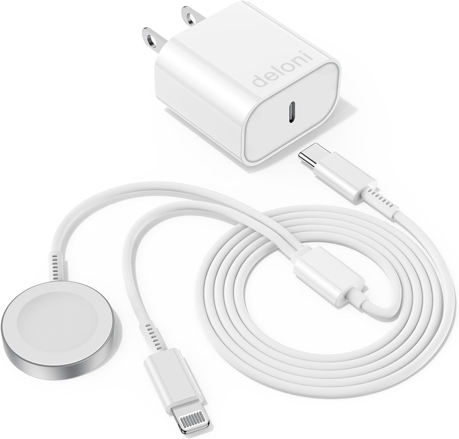 Upgraded USB C Charger for Apple Watch, 2 in 1 Phone and iWatch Charging Cable 6