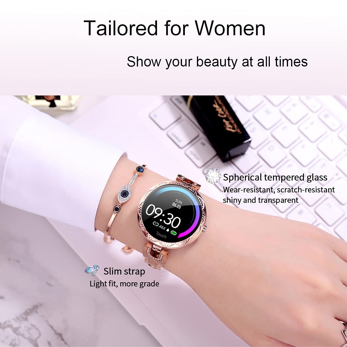for Women for Android/iOS Phones. and Fitness Tracker with Heart Rate Bluetoo…
