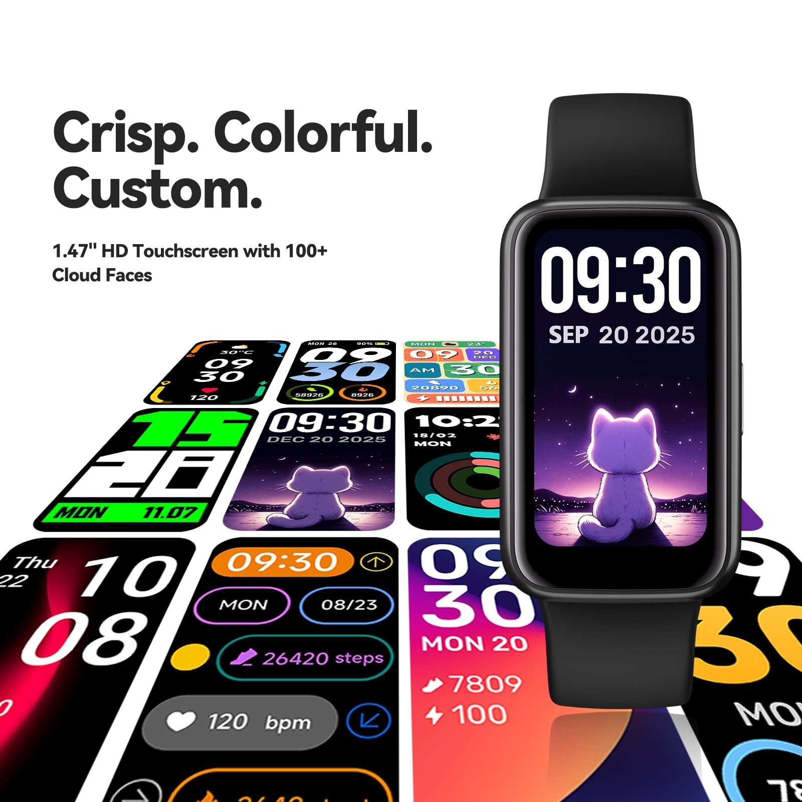 Smart Fitness Tracker Watch, 1.47″ Color Screen, Heart Rate Monitor, 100+ Sports