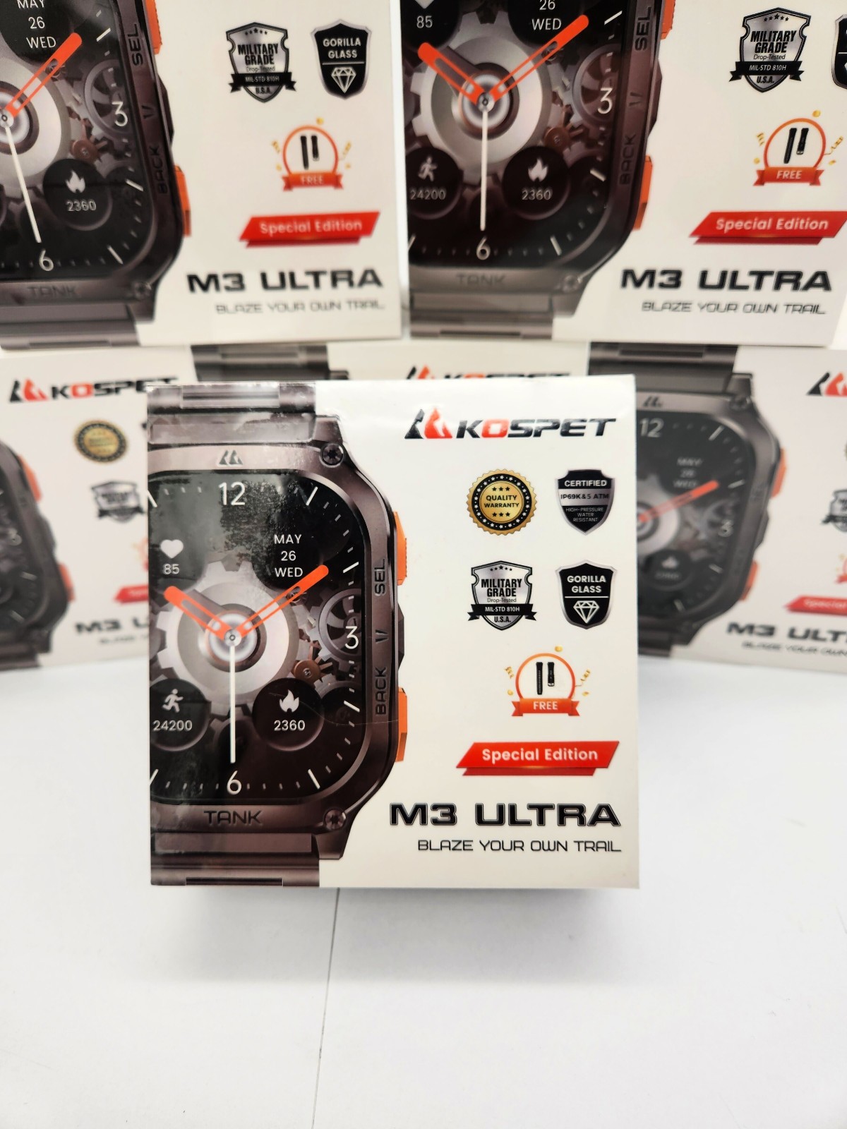 2024 KOSPET TANK M3 Ultra BLACK Special Edition GPS Smart Watch Sport NEW