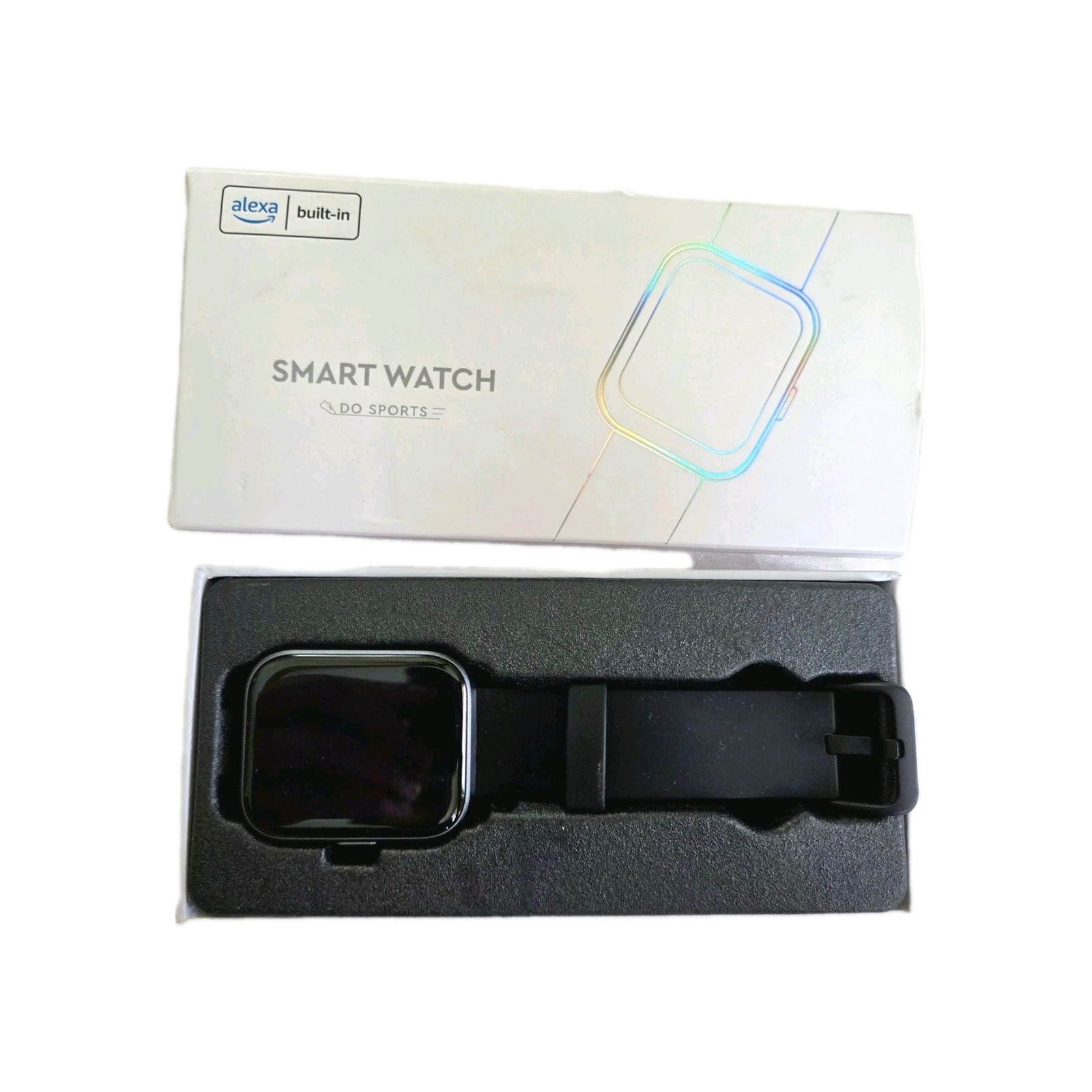 Do Sports Fitness Smart Watch ID208 Plus Black Alexa Built-In Sync VeryFit Steps