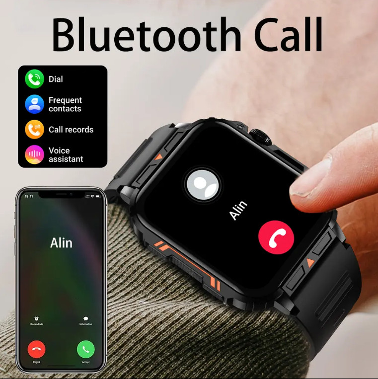 L81 Outdoor Sports Square Smartwatch Answer Call Big Battery Fitness Tracker Wat
